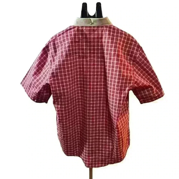 NWT Mens Wrangler PBR Size L XL  Red Buffalo Plaid S/S July 4 Americana - Picture 5 of 8